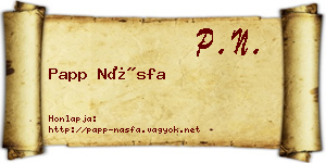 Papp Násfa névjegykártya