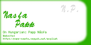 nasfa papp business card